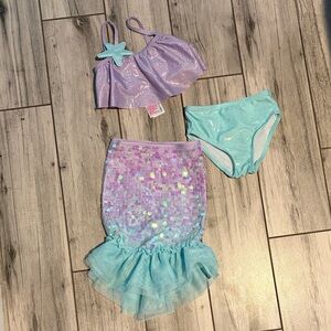 Disney Purple and Blue Little Mermaid Ariel Kids Swim Bikini